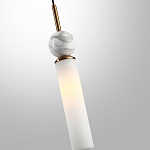 Подвесной светильник с цилиндрическим матовым плафоном и декоративным шаром из камня Orb Essence варинант исполнения - 5 | Loft Concept в Ижевске