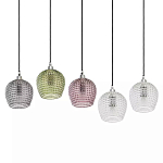 Подвесной светильник каскадный с 5-ю фактурными стеклянными плафонами Cascade with Relief Lampshades варинант исполнения - 3 | Loft Concept в Ижевске