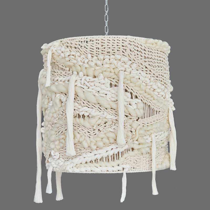 Плетеный Подвесной светильник из шерсти Wool Lamp Бежевый в Ижевске | Loft Concept 