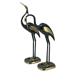 Статуэтка бронзовая пара Журавли синие Bronze Birds варинант исполнения - 1 | Loft Concept в Ижевске