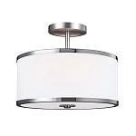 Потолочный светильник с цилиндрическим плафоомн из опалового матового стекла с металлическим обручем Feiss варинант исполнения - 1 | Loft Concept в Ижевске