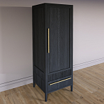 Узкий Шкаф Primo с 2 выдвижными ящиками Черный дуб варинант исполнения - 3 | Loft Concept в Ижевске