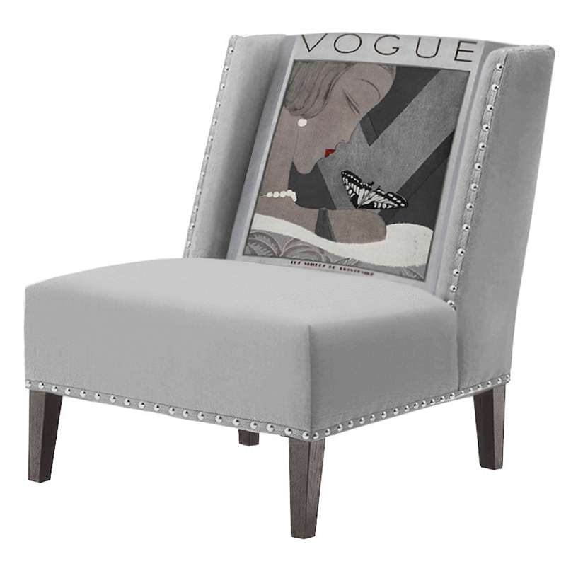 FUN Armchair  Vogui II Gray Дизайнерское кресло с цветным принтом Серый в Ижевске | Loft Concept 