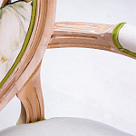 Стул с подлокотниками золотистый из бука с изображением птиц и цветов Blooming Birds 2 варинант исполнения - 3 | Loft Concept в Ижевске