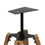 Барный стул со спинкой и мягкой обивкой с ромбами на 4-х деревянных ножках Бежевый Велюр Ava Charm варинант исполнения - 6 | Loft Concept в Ижевске