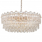 Круглая люстра с хрустальными подвесками на золотистом каркасе Gorgeous Crystal Light варинант исполнения - 9 | Loft Concept в Ижевске