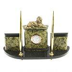 Настольный письменный набор из змеевика и бронзы с декором в виде льва Successful Leader варинант исполнения - 1 | Loft Concept в Ижевске