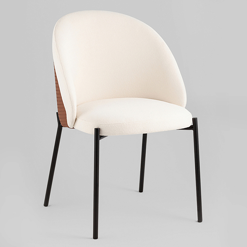 Стул обеденный Mauldine с экокожей Молочный Черный Охра в Ижевске | Loft Concept 