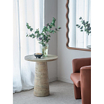 Столик приставной с круглой столешницей Textured Cream Table варинант исполнения - 7 | Loft Concept в Ижевске