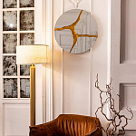 Зеркало кругле с декоративной золотой вставкой Golden Tree варинант исполнения - 3 | Loft Concept в Ижевске