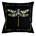 Подушка декоративная стрекоза сине-зелёный орнамент Ikat Pattern варинант исполнения - 1 | Loft Concept в Ижевске