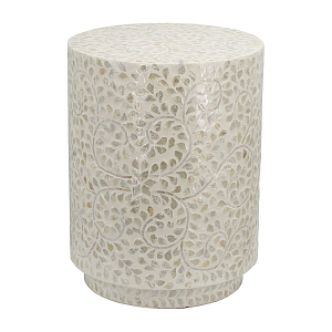 Приставной столик с рисунком из раковин устриц Bone Inlay