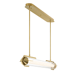 Подвесной светильник линейный золотого цвета с длинной цилиндрической стеклянной трубкой Eurofase варинант исполнения - 4 | Loft Concept в Ижевске
