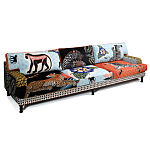 Большой Трехместный Диван с цветным принтом Qalakabusha Large Sofa варинант исполнения - 3 | Loft Concept в Ижевске