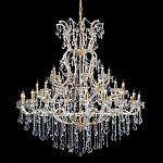 Люстра многоярусная с 53-мя лампочками и прозрачными хрустальными подвесками на основании золотого цвета Crystal lamps варинант исполнения - 1 | Loft Concept в Ижевске