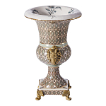 Ваза с овнами из фарфора с бронзовыми элементами Bronze Aries варинант исполнения - 3 | Loft Concept в Ижевске