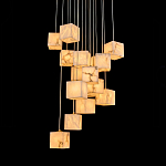 Люстра подвесная с квадратными плафонами из натурального камня Glowing Spheres варинант исполнения - 1 | Loft Concept в Ижевске