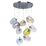 Люстра каскадная с 9-ю разноцветными стеклянными плафонами Kaleido варинант исполнения - 2 | Loft Concept в Ижевске