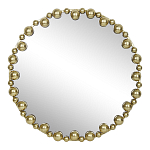 Зеркало круглое в фактурной золотистой раме из металла Mirror Golden Placer варинант исполнения - 1 | Loft Concept в Ижевске