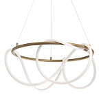 Люстра подвесная круглая золотого цвета с белыми изогнутыми световыми линиями Luke Lampco Tracer Lamp варинант исполнения - 1 | Loft Concept в Ижевске