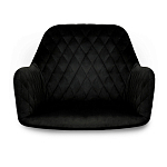 Стул с мягкой черной обивкой из велюра и подъемно-поворотным механизмом на колесиках Harper Black варинант исполнения - 3 | Loft Concept в Ижевске