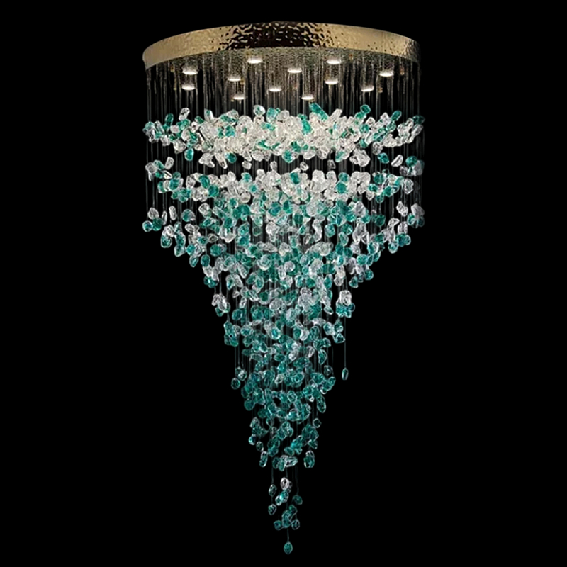 Люстра зеленая каскадная Green Light CascadeDroplet Chandelier Золотой Прозрачный Зеленый Люстра зеленая каскадная Green Light CascadeDroplet Chandelier Золотой Прозрачный Зеленый в Ижевске | Loft Concept