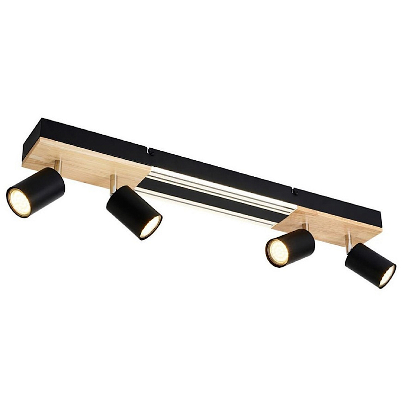 Потолочный светильник черный 70см GAVIN WOOD Черный матовый Прозрачный в Ижевске | Loft Concept 