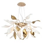 Люстра подвесная с белыми матовыми и золотыми глянцевыми листьями Wintery flovers варинант исполнения - 2 | Loft Concept в Ижевске