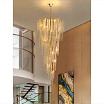 Люстра многоярусная с каркасом из металла и прозрачными подвесками FAIRYTREE Light варинант исполнения - 6 | Loft Concept в Ижевске