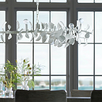 Линейная люстра White Eucalyptus Branches Lighting Chandelier варинант исполнения - 2 | Loft Concept в Ижевске