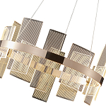 Люстра подвесная круглая с рифлёными прозрачными элементами и золотым основанием Aurea Vista варинант исполнения - 2 | Loft Concept в Ижевске