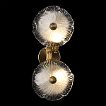 Бра с ветвистыми бронзовыми элементами и стеклянными рифлеными дисками Textured Glass Bra варинант исполнения - 3 | Loft Concept в Ижевске