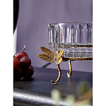 Чаша из прозрачного стекла на бронзовых ножках в виде стрекоз Eden Garden варинант исполнения - 4 | Loft Concept в Ижевске