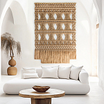 Панно на стену плетеное Макраме бежевый цвет  варинант исполнения - 1 | Loft Concept в Ижевске