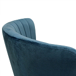 Барный стул со спинкой на 4-х деревянных ножках Синий Велюр Ava Charm варинант исполнения - 5 | Loft Concept в Ижевске