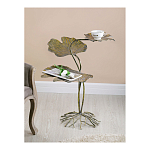 Столик приставной с тремя столешницами Тропические листья Tropical Forest gold варинант исполнения - 5 | Loft Concept в Ижевске