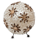 Настольная лампа из перламутра на металлическом каркасе Indonesian Ball варинант исполнения - 1 | Loft Concept в Ижевске