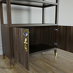 Стеллаж со стеклянными полками Elsa Dreams Walnut варинант исполнения - 5 | Loft Concept в Ижевске