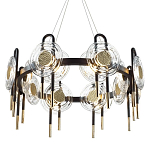 Люстра подвесная круглая черного цвета с круглыми прозрачными плафонами Virelia  варинант исполнения - 1 | Loft Concept в Ижевске