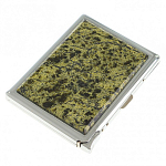 Портсигар на 10 сигарет с газовой зажигалкой из натурального камня Змеевик Светлый Stone Cigarettes Cases варинант исполнения - 4 | Loft Concept в Ижевске