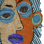 Арт-Объект плетеный из нитей Абстрактный портрет Joana Schneider  варинант исполнения - 1 | Loft Concept в Ижевске