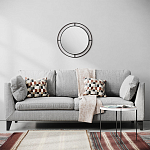 Настенное зеркало круглой формы в черной металлической раме BUBBLE MIRROR BLACK варинант исполнения - 3 | Loft Concept в Ижевске