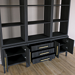 Модульный стеллаж Primo из трех составных элементов Черный дуб варинант исполнения - 4 | Loft Concept в Ижевске