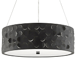 Люстра в форме цилиндра с чёрным фактурным абажуром Round Necklines варинант исполнения - 4 | Loft Concept в Ижевске