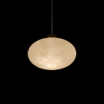 Подвесной светильник с плафоном в виде эллипса из белого алебастра Cryptocrystalline Stone варинант исполнения - 4 | Loft Concept в Ижевске