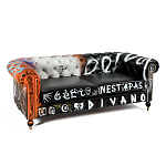 Диван Честерфильд граффити graffiti Orange Sofa натуральная кожа варинант исполнения - 2 | Loft Concept в Ижевске