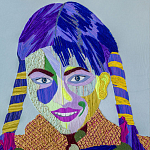 Картина с вышивкой Портрет wall panel People with the yellow ear 3 варинант исполнения - 2 | Loft Concept в Ижевске