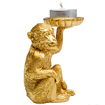 Подсвечник золотая обезьяна с блюдцем Golden Monkey варинант исполнения - 2 | Loft Concept в Ижевске