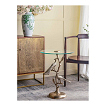 Столик с круглой стеклянной столешницей и корпусом в виде двух павлинов на ветке Table Two Peacocks варинант исполнения - 6 | Loft Concept в Ижевске