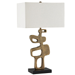 Настольная лампа с фигурным каркасом и прямоугольным тканевым абажуром Brutalist Profile варинант исполнения - 4 | Loft Concept в Ижевске